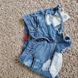 Distressed Denim Shorts